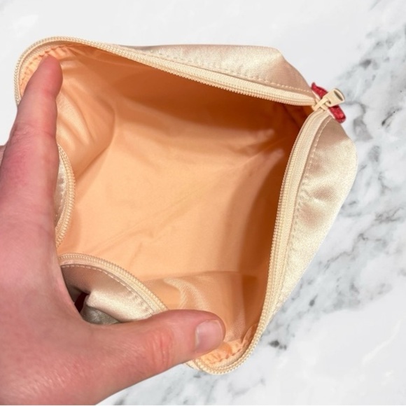 Chanel Parfums Cosmetic Bag Travel Makeup Pouch Cream Beige Peach - Picture 8 of 11